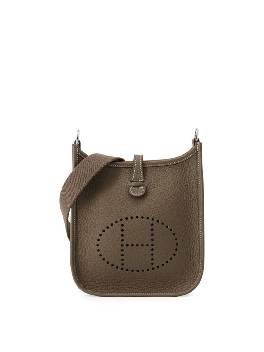 Hermes Shoulder Bag Evelyne TPM 111 Amazon Etoupe Silver Taurillon Clemence